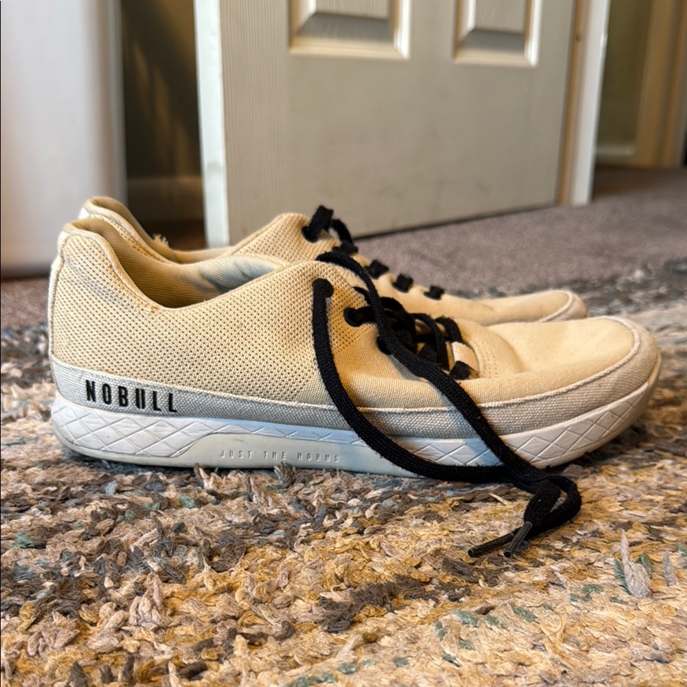 NOBULL Cream and Black Sneakers Minimalist Design